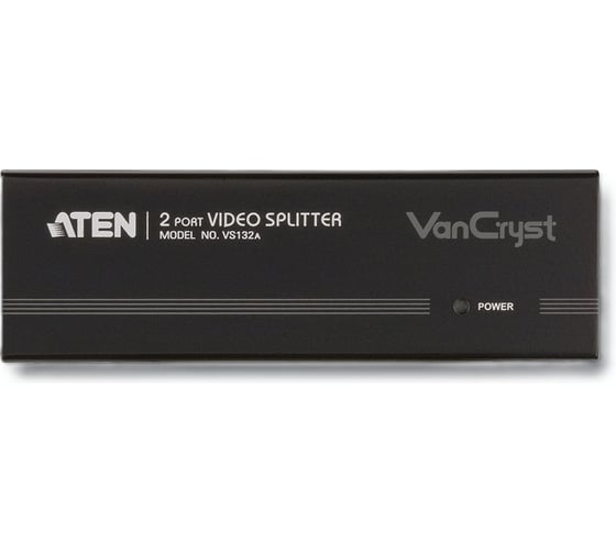 Разветвитель ATEN Video Splitter, VGA/SVGA/MultiSync, 1 2 монитора/port 450MHz, 30 метр., F M, без шнуров, DC 5V, (2048x1536 60Hz) VS132A-AT-G