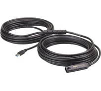 Шнур ATEN USB, A A, Male-Female, 4 провода, опрессованный, 15 метр., черный, (Б.П. 220 5V в комплекте;наращиваемый до 3шт;USB 3.1Gen 1 UE3315A-AT-G