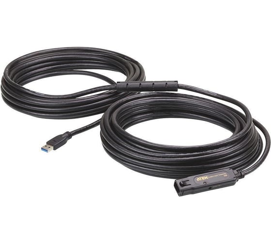 Шнур ATEN USB, A A, Male-Female, 4 провода, опрессованный, 15 метр., черный, (Б.П. 220 5V в комплекте;наращиваемый до 3шт;USB 3.1Gen 1 UE3315A-AT-G