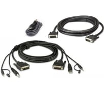 Комплект кабелей ATEN 2L-7D02UDX3 USB, DVI-D Dual Link, Dual Display для защищенного KVM-переключателя (1.8м) 2L-7D02UDX2