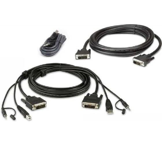 Комплект кабелей ATEN 2L-7D02UDX3 USB, DVI-D Dual Link, Dual Display для защищенного KVM-переключателя (1.8м) 2L-7D02UDX2 1
