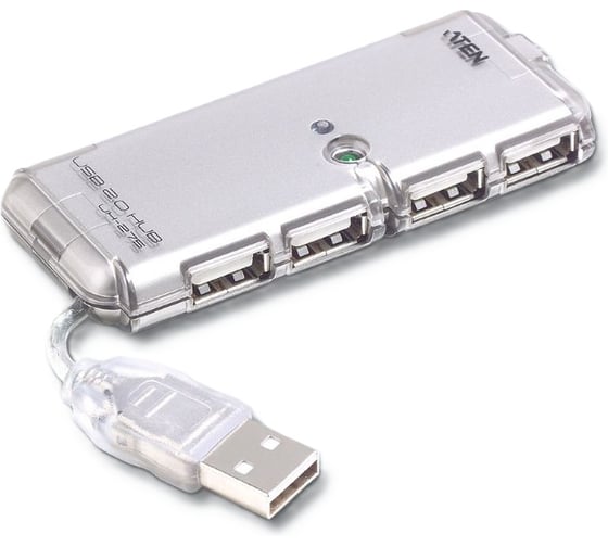 Концентратор ATEN Hub, внешний, 4 порта, USB 2.0, питание от шины, некаскадируемый, DC 5V, (компактный) UH275Z-AT-G
