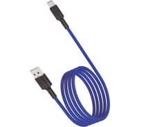 Кабель ОФИСМАГ USB-Type-C, 1 м, vixion PRO VX-07c, для зарядки и передачи данных, синий, 01246 514409