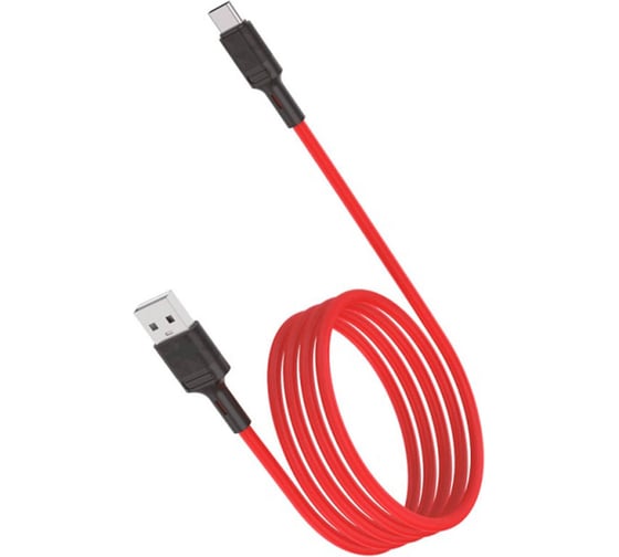 Кабель ОФИСМАГ USB-Type-C, 1 м, vixion PRO VX-07c, для зарядки и передачи данных, красный, 01239 514408