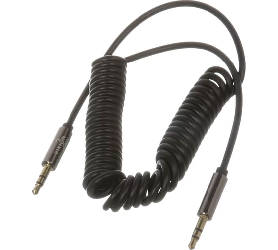 Переходник ОФИСМАГ AUX, Jack 3,5 (M) - Jack 3,5 (M), 2 м, vixion PRO VX-15, спираль, черный 02755 514406