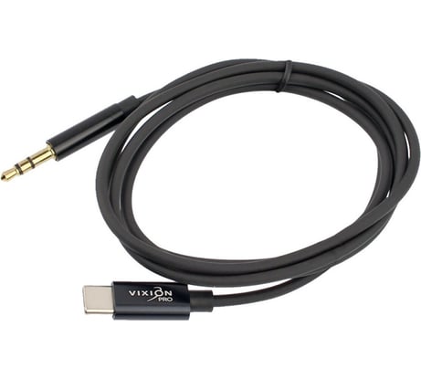 Переходник ОФИСМАГ AUX, Jack 3,5 (M) - Type-C, 1 м, vixion PRO VX-10c, черный 02786 514405