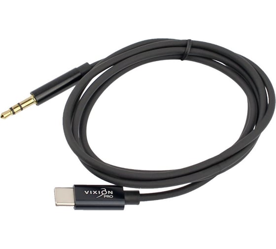 Переходник ОФИСМАГ AUX, Jack 3,5 (M) - Type-C, 1 м, vixion PRO VX-10c, черный 02786 514405