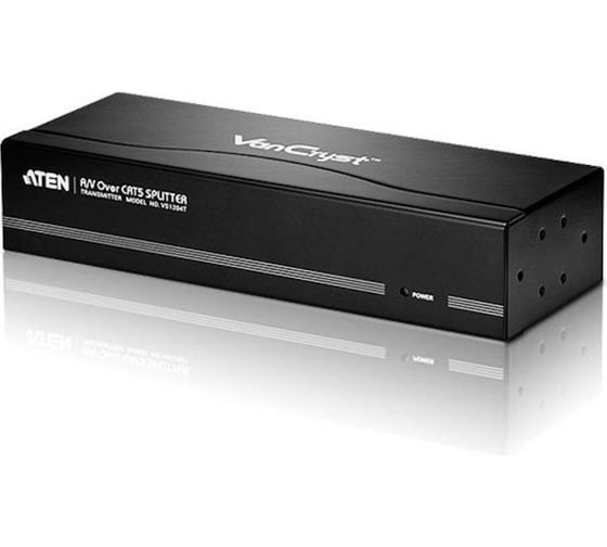 Разветвитель ATEN Video Splitter, VGA/SVGA/MultiSync+AUDIO, 1 4 монитора/port, 300 метр., F, без шнуров, БП 220 5.3V, (по витой паре;тр VS1204T-AT-G