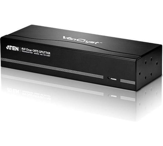 Разветвитель ATEN Video Splitter, VGA/SVGA/MultiSync+AUDIO, 1 8 мониторов/port, 300 метр., F, без шнуров, БП 220 5.3V, (по витой паре;т VS1208T-AT-G