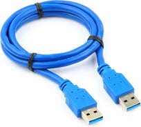 Кабель USB 3.0 Cablexpert AM/AM, 0,75м, медь, экран, синий, CCP-USB3-AMAM-0,75M