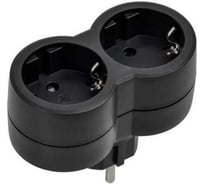 Тройник IEK STANDARD Т-01/02 2 места 2P+PE 16А вертикальный черный 050511