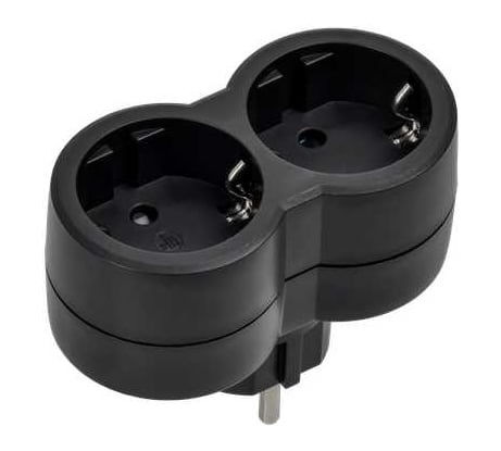 Тройник IEK STANDARD Т-01/02 2 места 2P+PE 16А вертикальный черный 050511