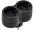 Тройник IEK STANDARD Т-01/02 2 места 2P+PE 16А вертикальный черный 050511 1