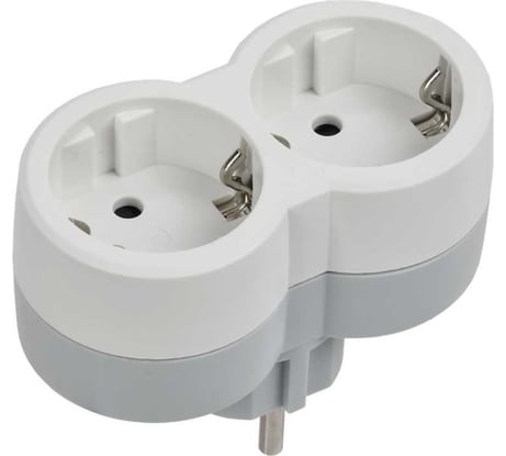 Тройник IEK STANDARD Т-01/02 2 места 2P+PE 16А вертикальный белый 050655