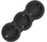 Тройник IEK STANDARD Т-01/03 3 места 2P+PE 16А вертикальный черный 050512 3