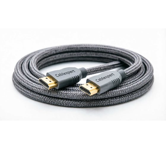 Кабель HDMI Cablexpert 19M/19M, v2.2, 16K, медь, тройной экран, нейлон, 1м, серый, коробка CCP-HDMI16K-1M