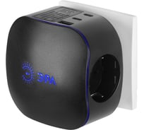 Разветвитель электрический ЭРА SP-3e-3USBAC-B на 3 розетки + 3 USB A+C с заземлением со шторками 16А черный Б0069082