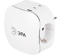 Разветвитель электрический ЭРА SP-3e-3USBAC-W на 3 розетки + 3 USB A+C с заземлением со шторками 16А белый Б0069081