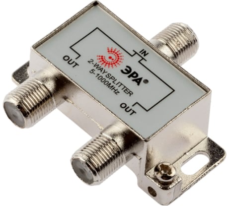 Делитель ЭРА ТВ DF01 2 ответвления под F разъем, 5-1000 МГц Б0048317