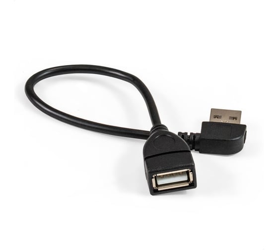 Удлинитель ExeGate USB 2.0 EX-CC-USB2-AMAF-0.15L Am/Af, угловой 90-градусный коннектор, горизонтальный левый, 0.15 м 299703