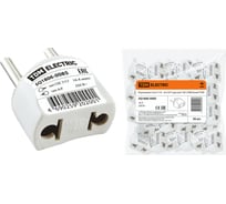 Переходник TDM ELECTRIC тип С1-В - тип A/F, круглый, 16A, 250В, белый SQ1806-0085