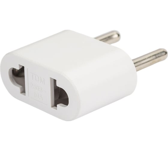 Переходник TDM ELECTRIC тип CEE 7/17 - тип А/F, плоский, 10 А максимум, 250 В, белый SQ1806-0087