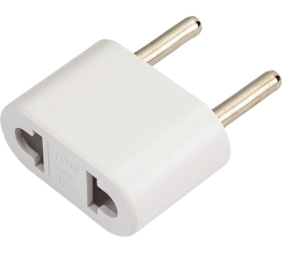 Переходник TDM ELECTRIC тип CEE 7/17 - тип А/F, плоский, 10 А максимум, 250 В, белый SQ1806-0087