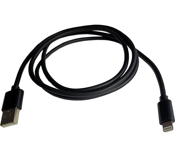 Кабель для зарядки Nord-Yada iPhone USB-Lightning 2А, 1м чёрный (TPE) 908936