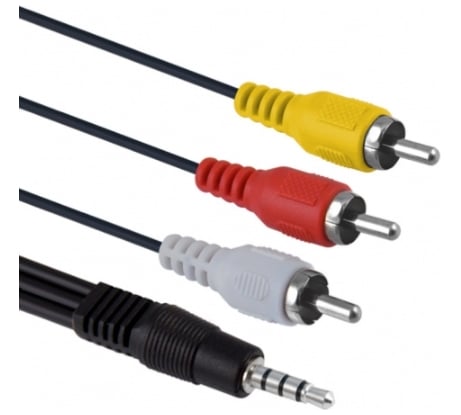 Кабель Belsis Jack 3.5 mm (4 контакта) - 3xRCA вилка, видео+стерео-аудио, 1.8 м. BL1039