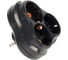 Разветвитель сетевой STEKKER 3-местный с/з ADP16-23-21, 250V, 16A, ABS пластик, черный, 50682 2