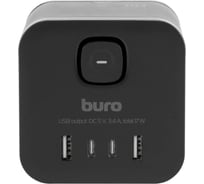 Сетевой разветвитель Buro BU-PW3UC-B (3 розетки) черный (коробка) 2090227