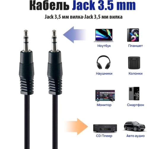 Кабель Belsis Jack 3.5 mm вилка - Jack 3.5 вилка, стерео-аудио, 1.5 м BL1065