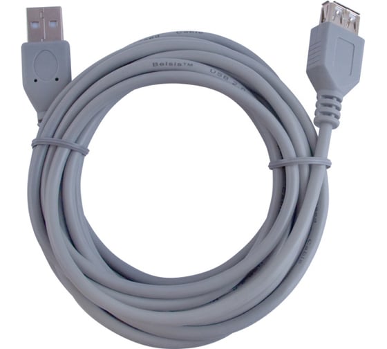 Мультимедийный кабель Belsis USB 2.0 A вилка-USB А розетка, без фильтра длина 3 м. BW1409