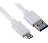 Кабель Belsis USB 3.0 A - Type-C, вилка - вилка, быстрая зарядка, 2,5 А, 1м, белый BS3316