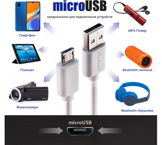 Кабель Belsis USB 2.0 А вилка - Micro USB вилка, 1.2 м, быстрая зарядка, 1,8 А, белый BW1432W