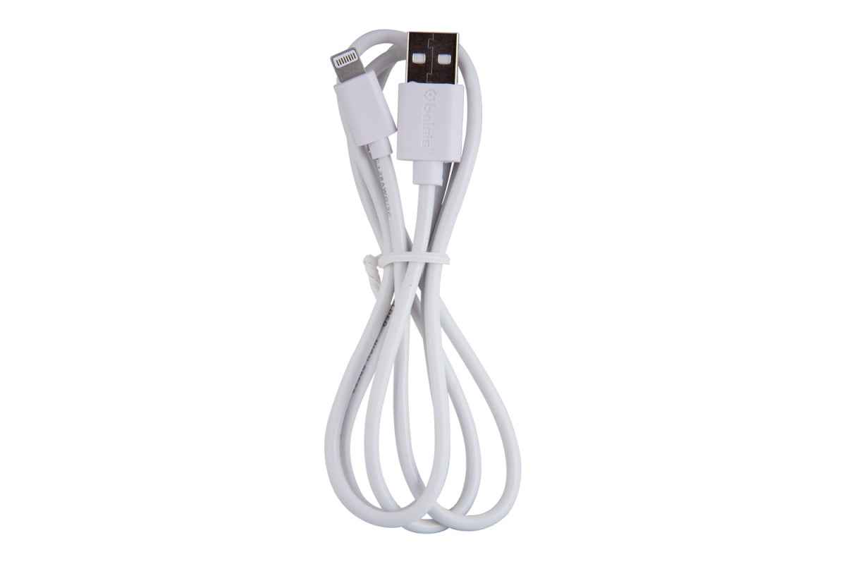 Кабель Belsis Lighting 8 PIN вилка - USB 2.0 А вилка, 1м, быстрая зарядка,  1,8 А, белый BS3215 - выгодная цена, отзывы, характеристики, фото - купить  в Москве и РФ