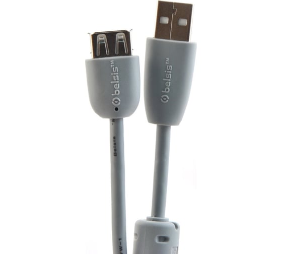 Мультимедийный кабель Belsis USB 2.0 А вилка - USB А розетка с ферритовым фильтром, длина 3 м. BW1402 1