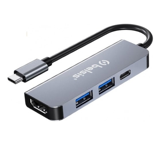 Кабель Belsis USB 3.1 Type C (m) - HDMI (f)+2*USB 3.0 (f)+ Type C (Power Delivery), 0,15 м, BW8902