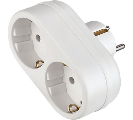 Сетевой разветвитель-тройник Perfeo RU POWER 2 гнезда, 16А, с заземлением 30015493