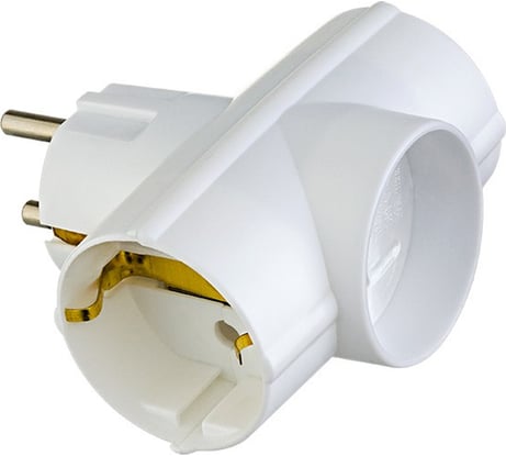 Сетевой разветвитель-тройник Perfeo RU POWER 3 гнезда, 16А, 2 гнезда с заземлением, 1 гнездо без заземления 30015915