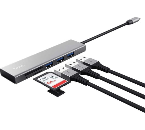 Разветвитель usb Trust 24191 для компьютера внешний Halyx Б0052712