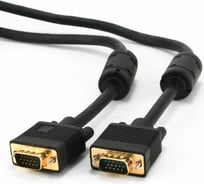 Кабель Konoos VGA 15M/15M 3.0м черный, тройной экран, позолоченные разъемы, ферритовые кольца KC-PPVGA-3