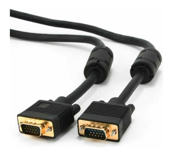 Кабель Konoos VGA 15M/15M 3.0м черный, тройной экран, позолоченные разъемы, ферритовые кольца KC-PPVGA-3