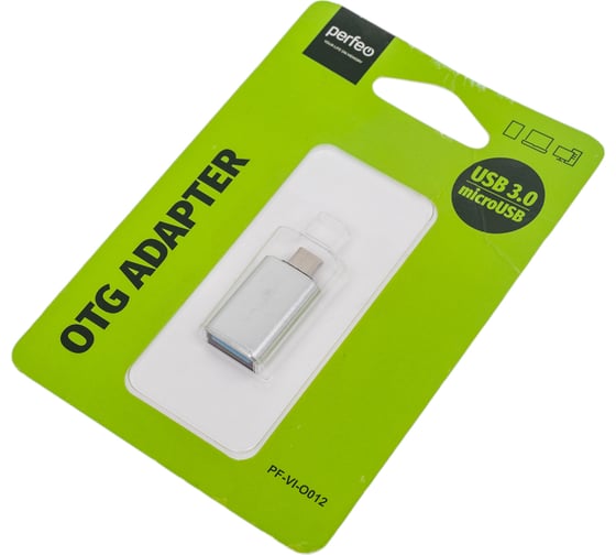 Адаптер Perfeo USB на micro USB c OTG, 3.0 серебро 30014899