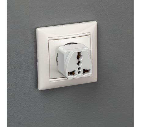 Универсальный адаптер duwi с/з, белый, 6A, 1300Вт, 250В 27405 6