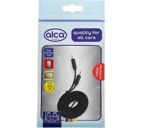 Кабель Alca USB Type C/Lightning 1 м. чёрный 510750