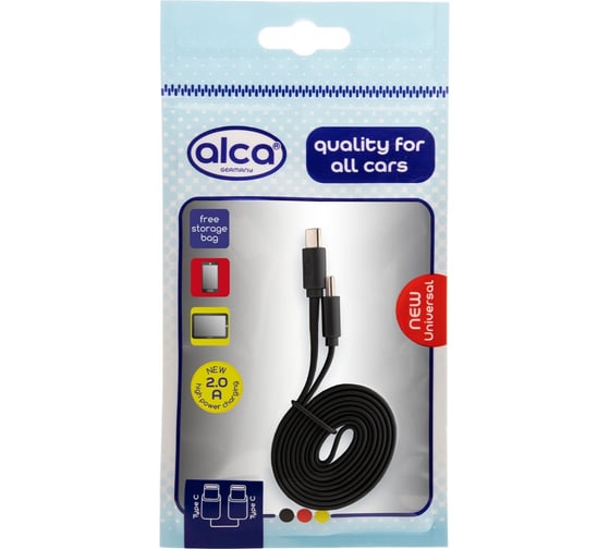 Кабель Alca USB Type C/Type C 1 м. чёрный 510680