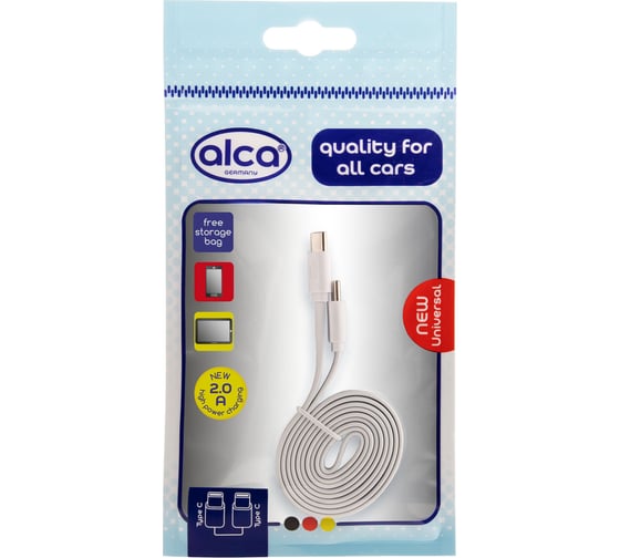Кабель Alca USB Type C/Type C 1 м. белый 510690