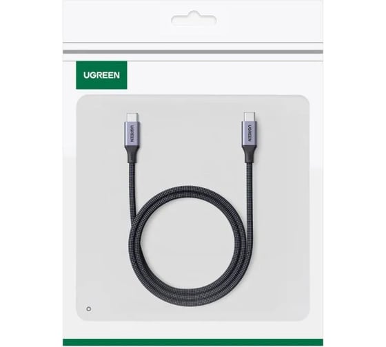 Кабель с магнитным основанием UGREEN L520 USB-C to USB-C PD Magnetic Fast Charging Cable. Длина: 1м. Цвет: серый космос 55517_