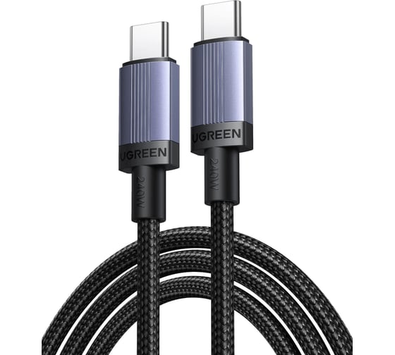 Кабель зарядный UGREEN L532 USB-C to USB-C PD Fast Charging Cable 240W Max. Длина: 2м. Цвет: серый космос 65908_